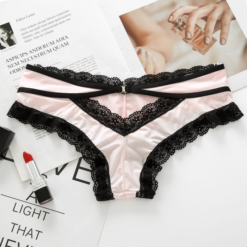 Sexy Low Waist Cotton Briefs Underwear Lace Stitching Panties