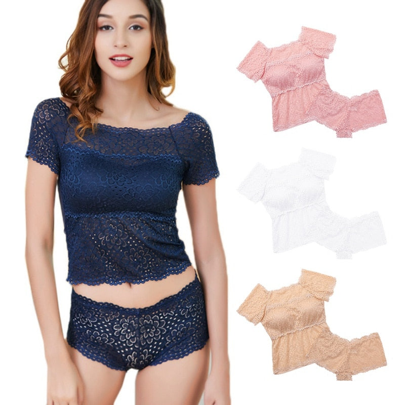 High-elastic Mesh Anti-glare Bra Pantie Set