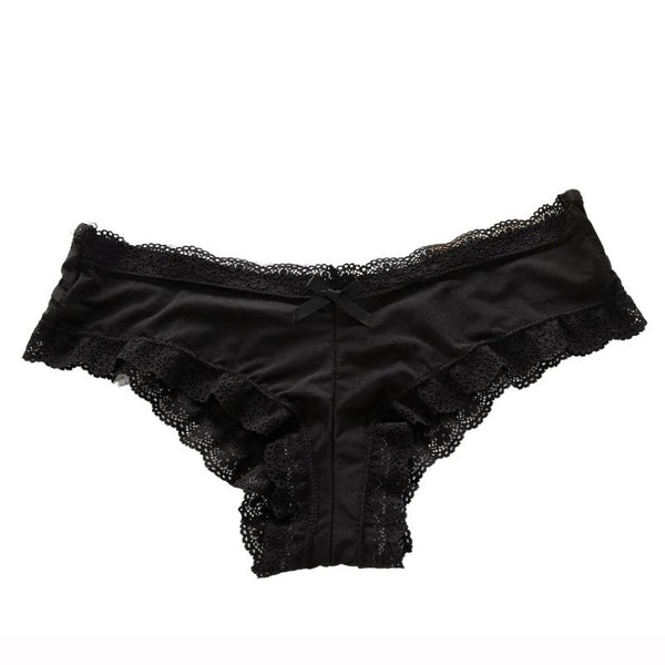 Sexy Low Waist Cotton Briefs Underwear Lace Stitching Panties