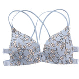 Floral Print Front Buckle Bra