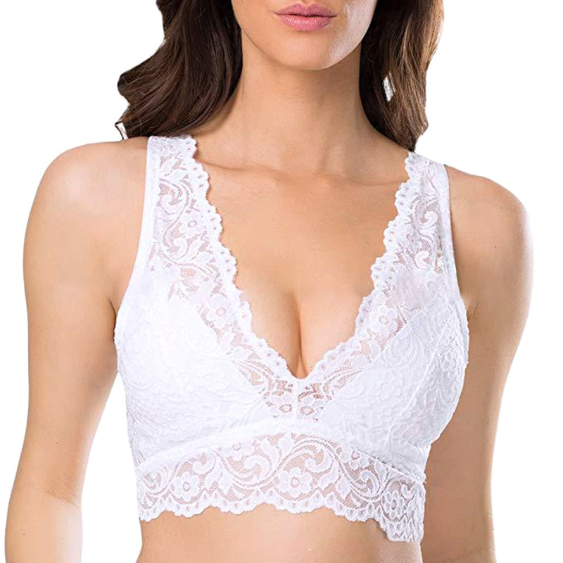 V-neck Lace Seamless Bra