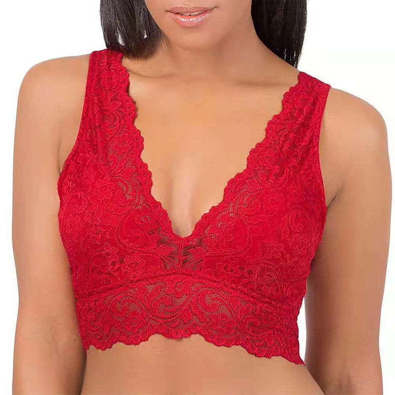 V-neck Lace Seamless Bra