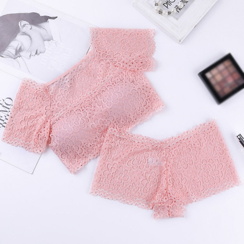 High-elastic Mesh Anti-glare Bra Pantie Set