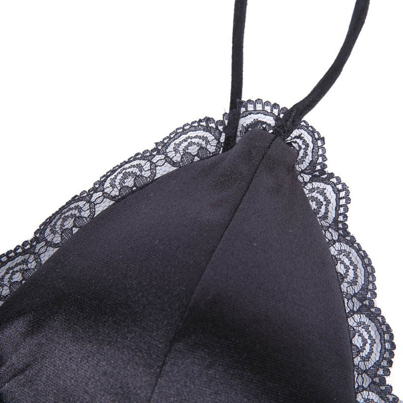 Lace Elastic Strap Wireless Comfort Bra