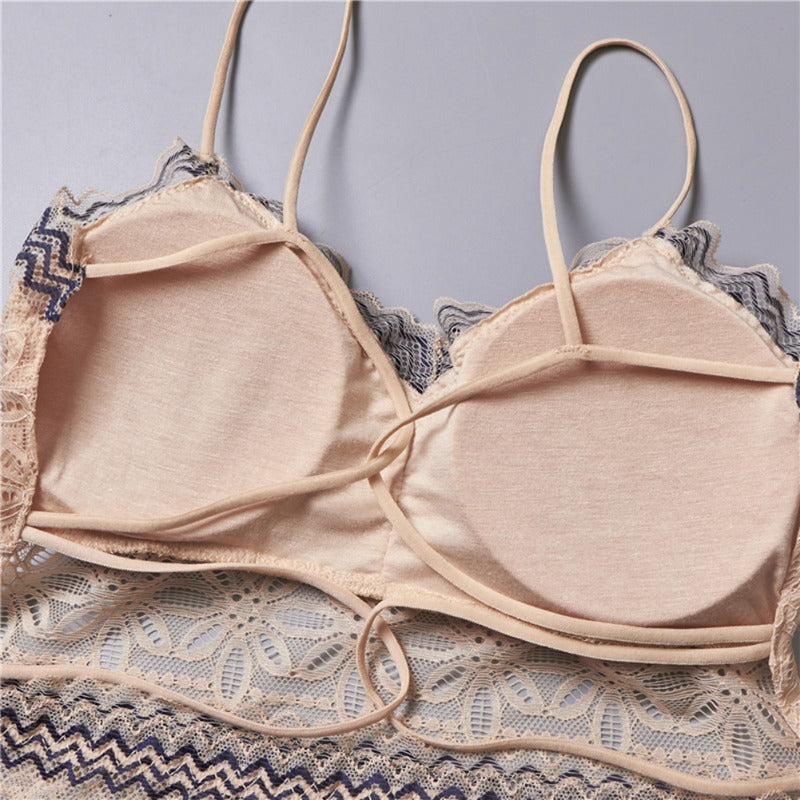 Ultra Thin Lace Perspective Bralette For Women Deep V Sexy