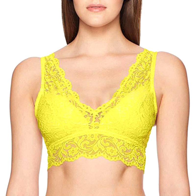 V-neck Lace Seamless Bra