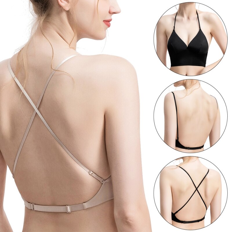 Deep U Low Back Bralette Sexy Backless Bra