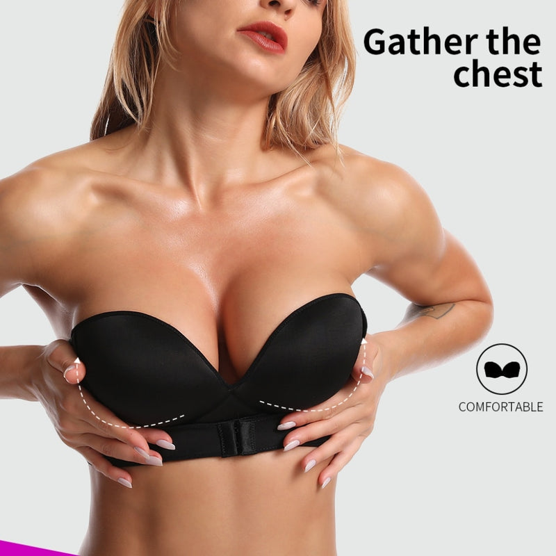 A B C D Cup Sexy Strapless Push Up Bra