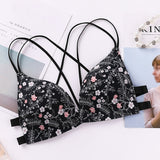 Floral Print Front Buckle Bra