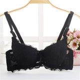 Push Up Lace Embroidered Bow Bra