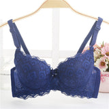 Push Up Lace Embroidered Bow Bra