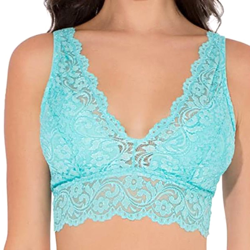 V-neck Lace Seamless Bra