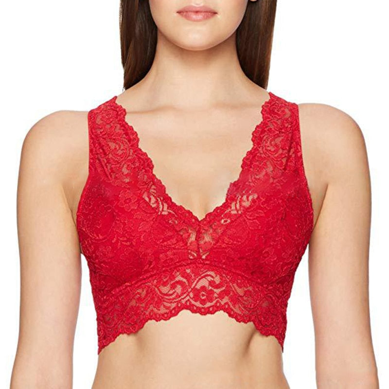 V-neck Lace Seamless Bra