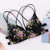 Floral Print Front Buckle Bra