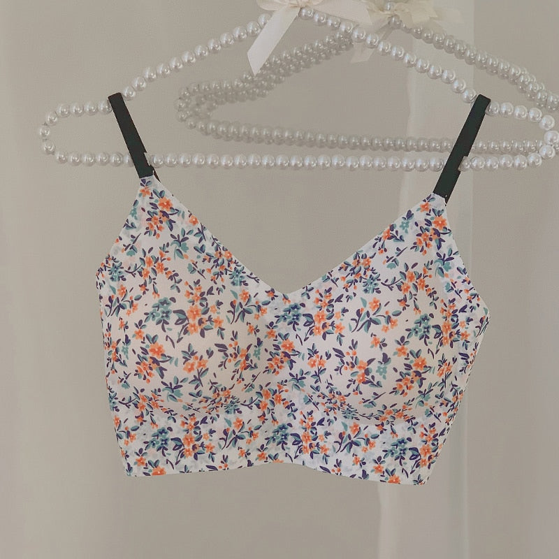 Seamless Floral Invisible Bra